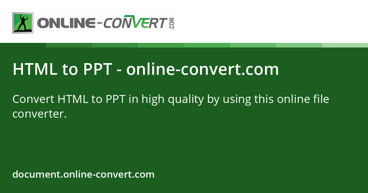 Html to ppt online convert