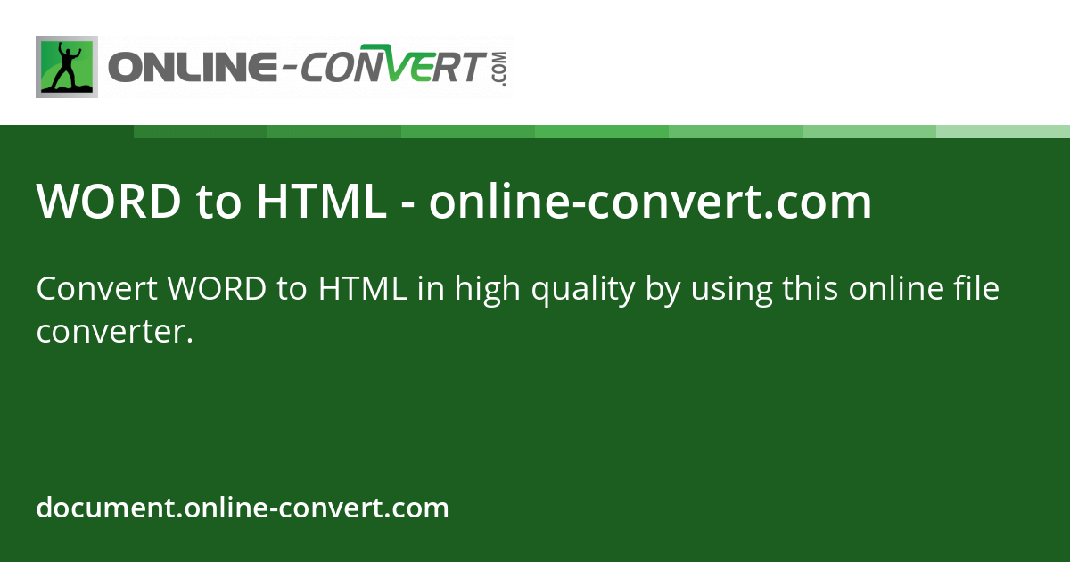 WORD to HTML - online-convert.com