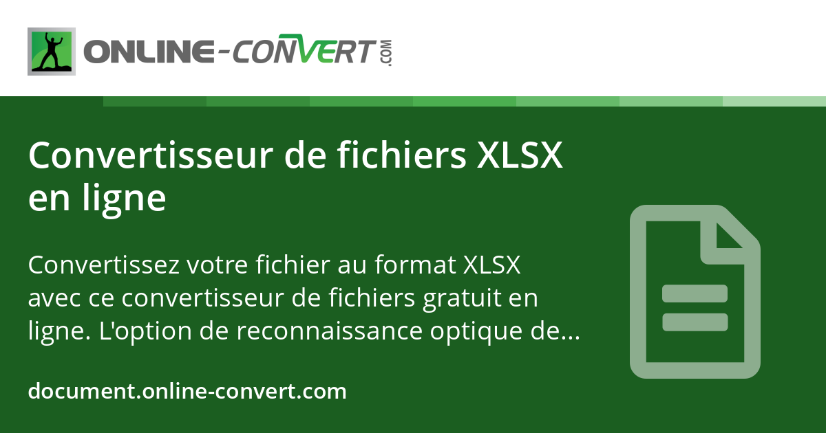 Convertisseur de fichiers XLSX en ligne